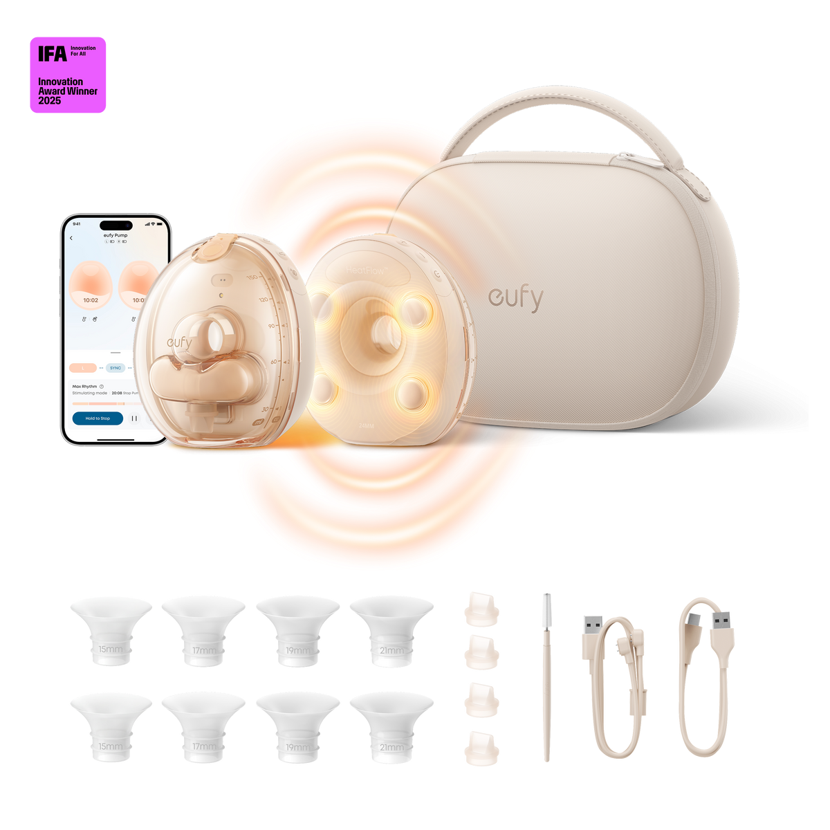 eufy S2 Pro massage- och uppvärmd elektrisk bröstpump