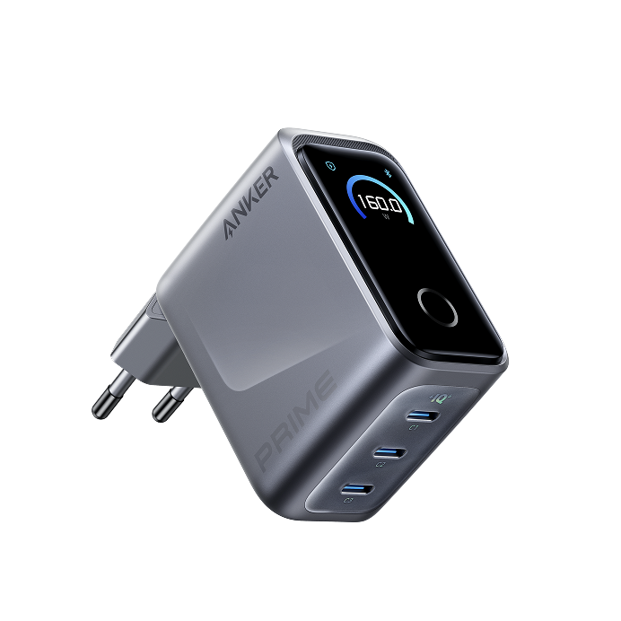 Anker Prime-laddare (160W, 3 portar, smart skärm)