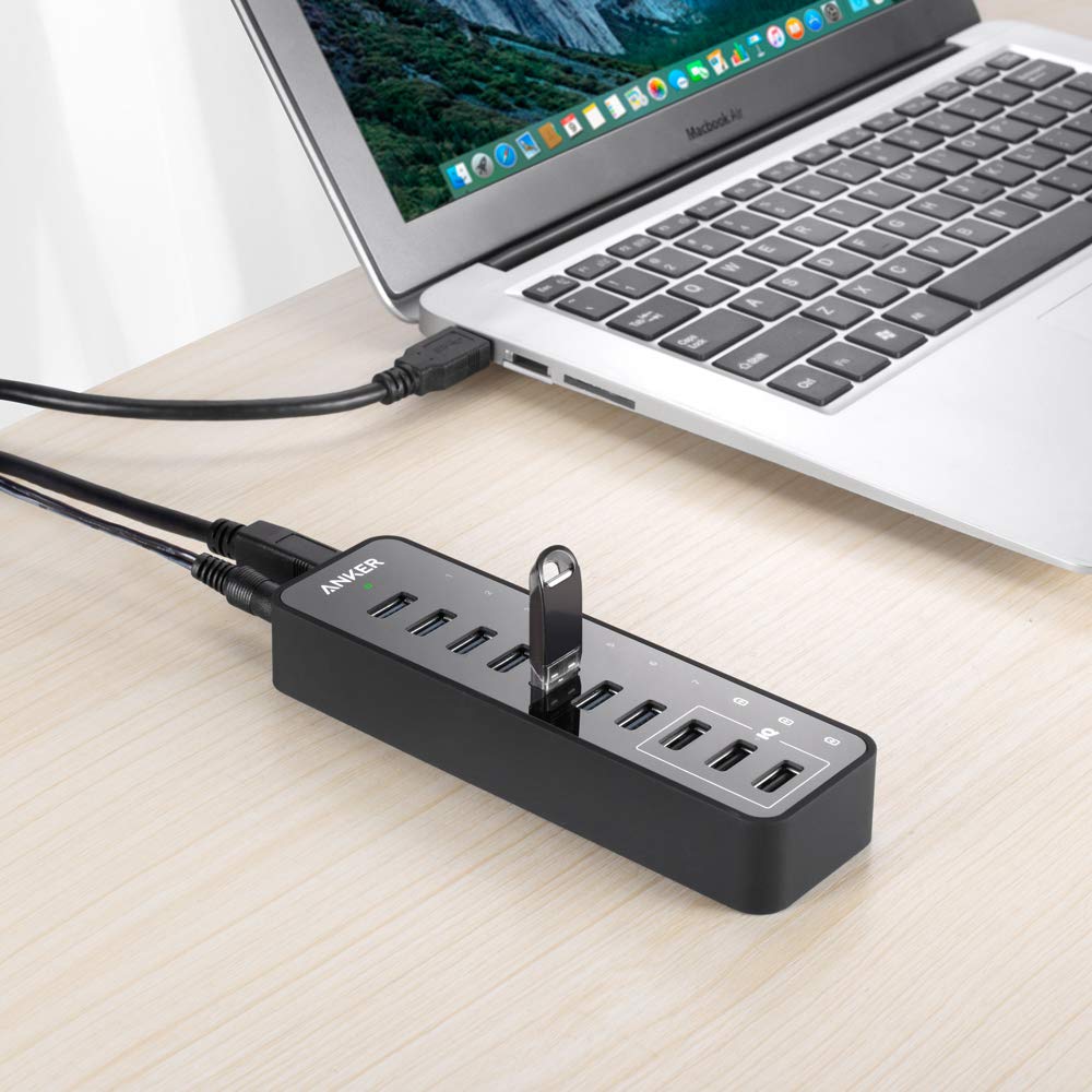 10-portars USB-hubb