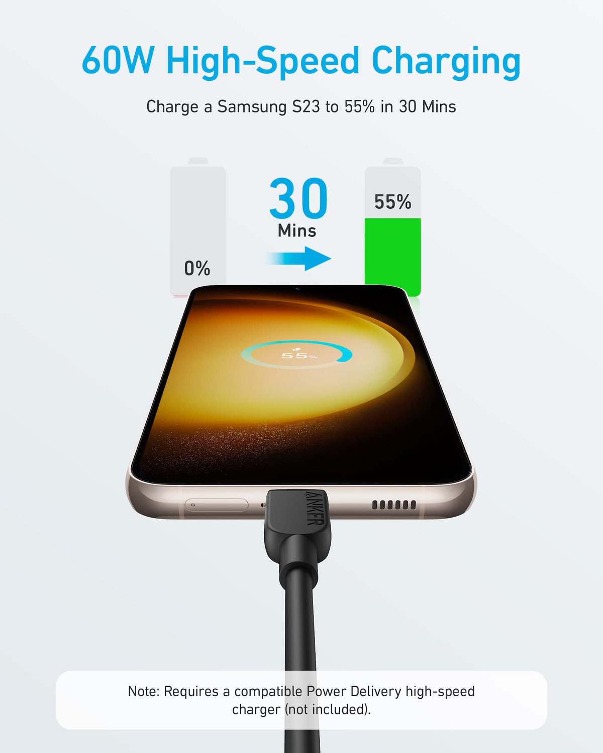 Anker **310** USB-C till USB-C-kabel (1,8 m)