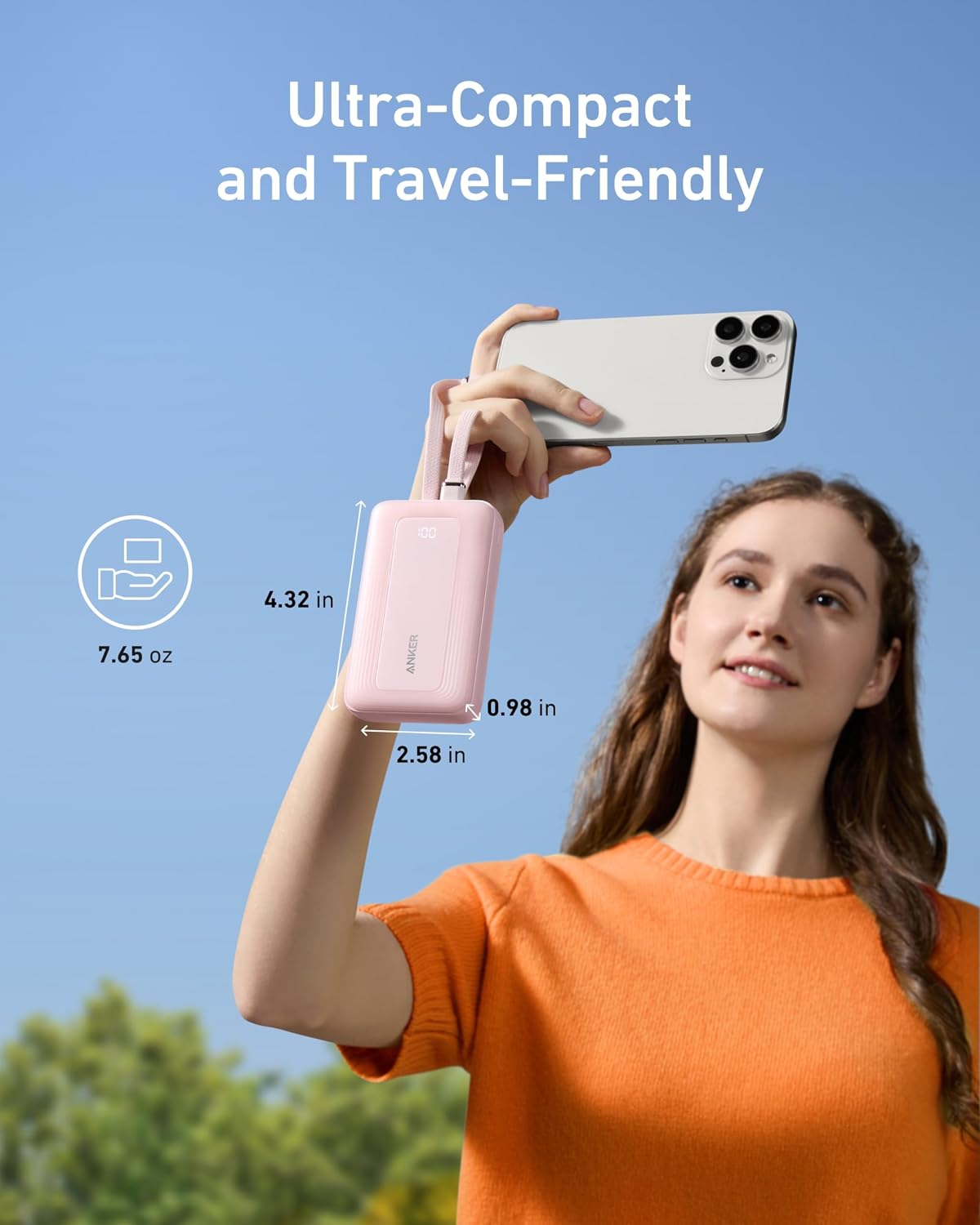 Anker Zolo Powerbank 10000mAh 35W – Snabbladdare med två USB-C-kablar