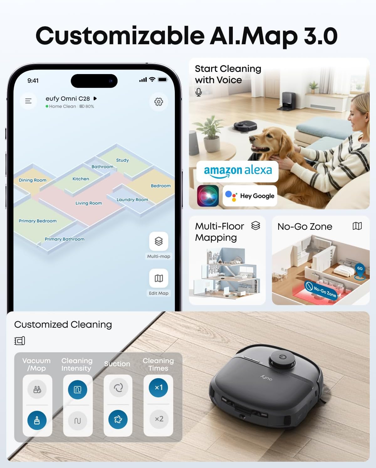 eufy robotdammsugare Omni C28 + tillbehörspaket