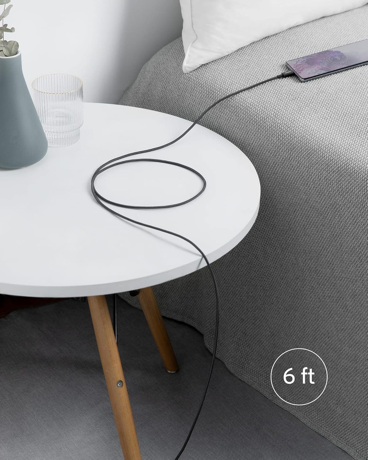 Anker USB-C till USB-C-kabel (1,8 m, flätad, 100 W) 2-pack svart