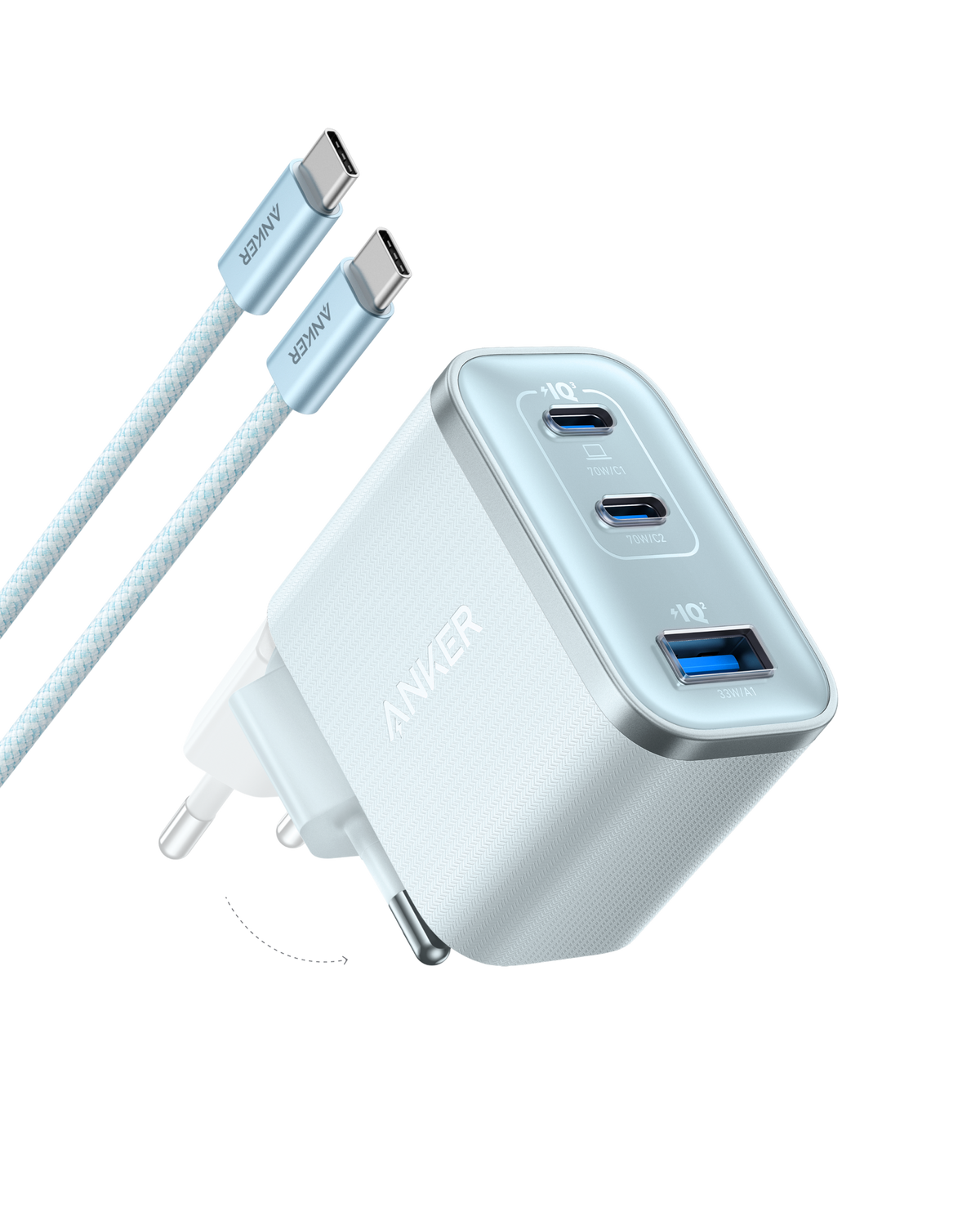 Anker Nano-laddare (70W, 3 portar)