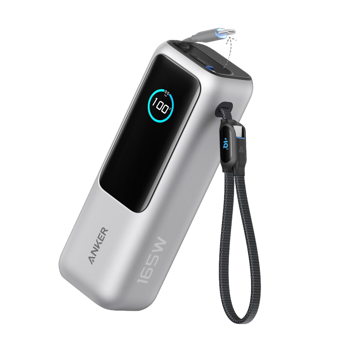 Anker Laptop Powerbank (25K, 165W, inbyggda och utdragbara kablar) (renoverad)