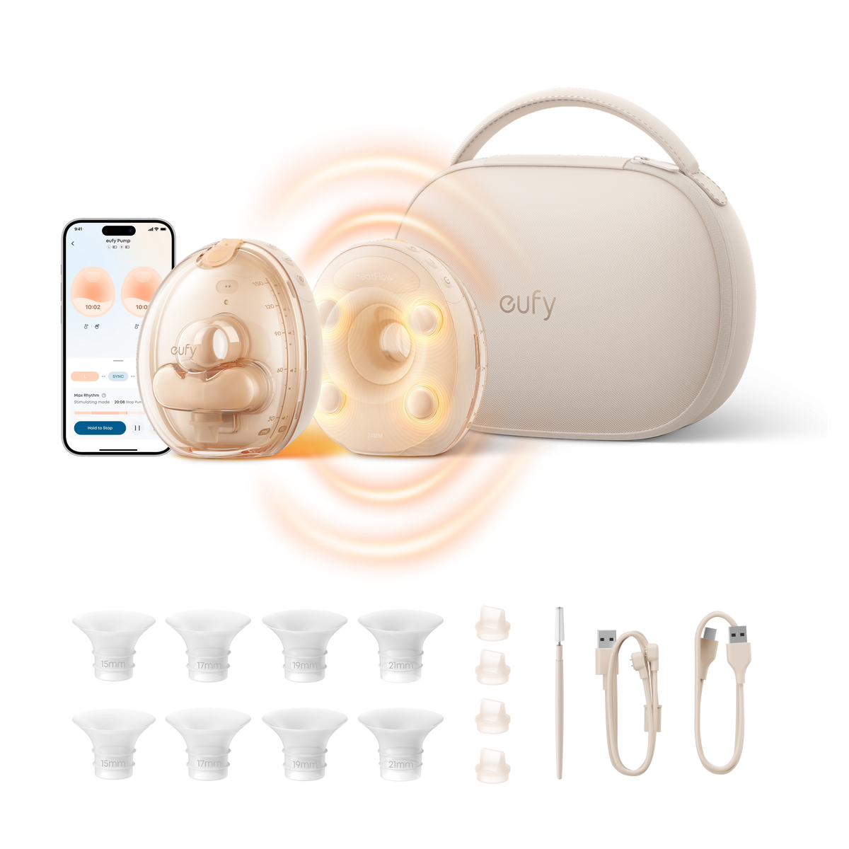 eufy S2 Pro massage- och uppvärmd elektrisk bröstpump