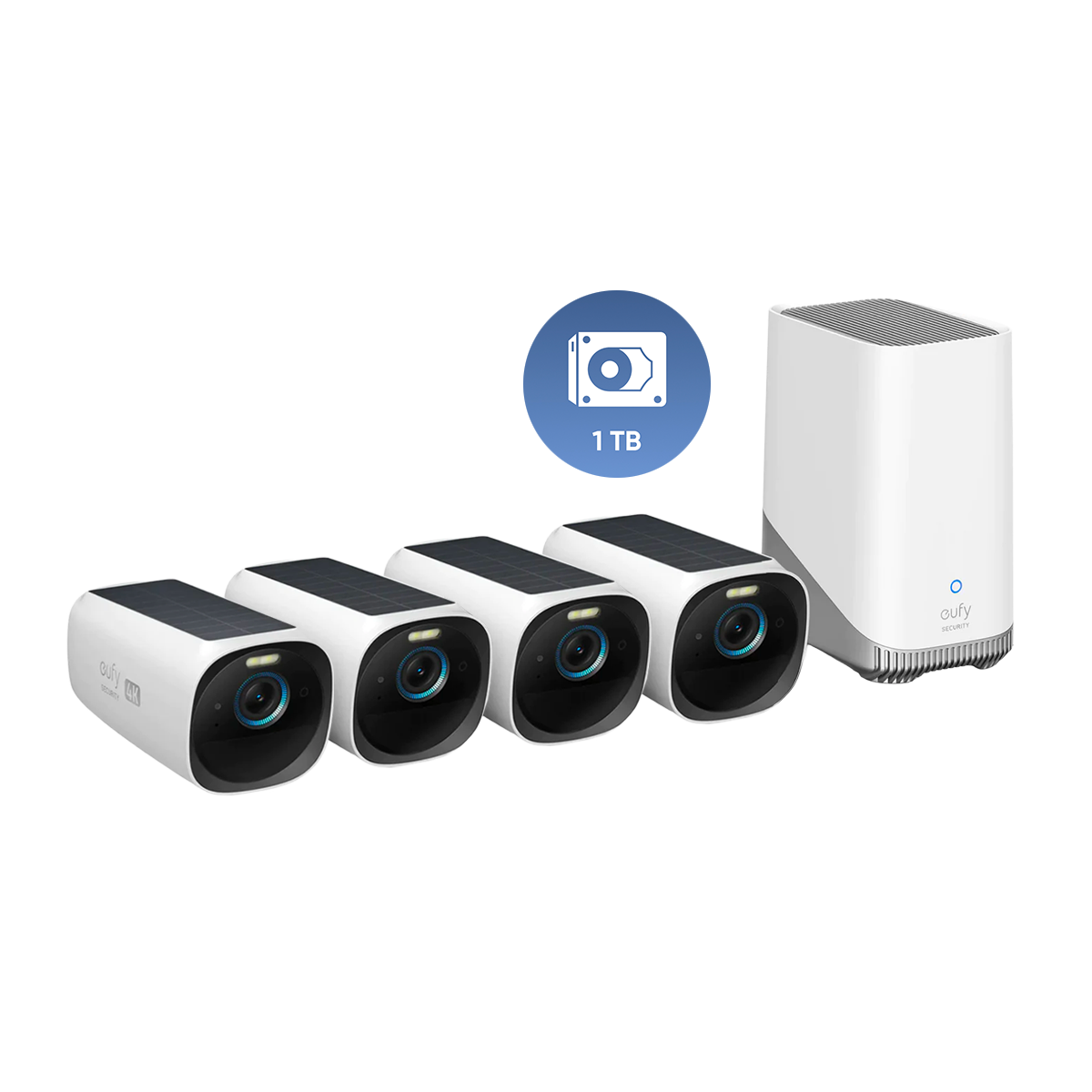 eufyCam S330 (eufyCam 3) Kit med 4 kameror + 1 TB hårddisk