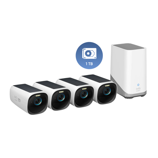 eufyCam S330 (eufyCam 3) Kit med 4 kameror + 1 TB hårddisk