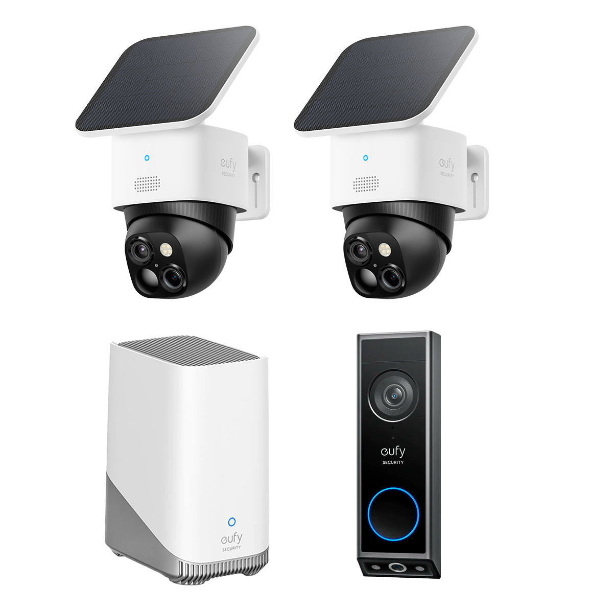 SoloCam S340 (2-pack) + Videodörrklocka E340 + HomeBase S380
