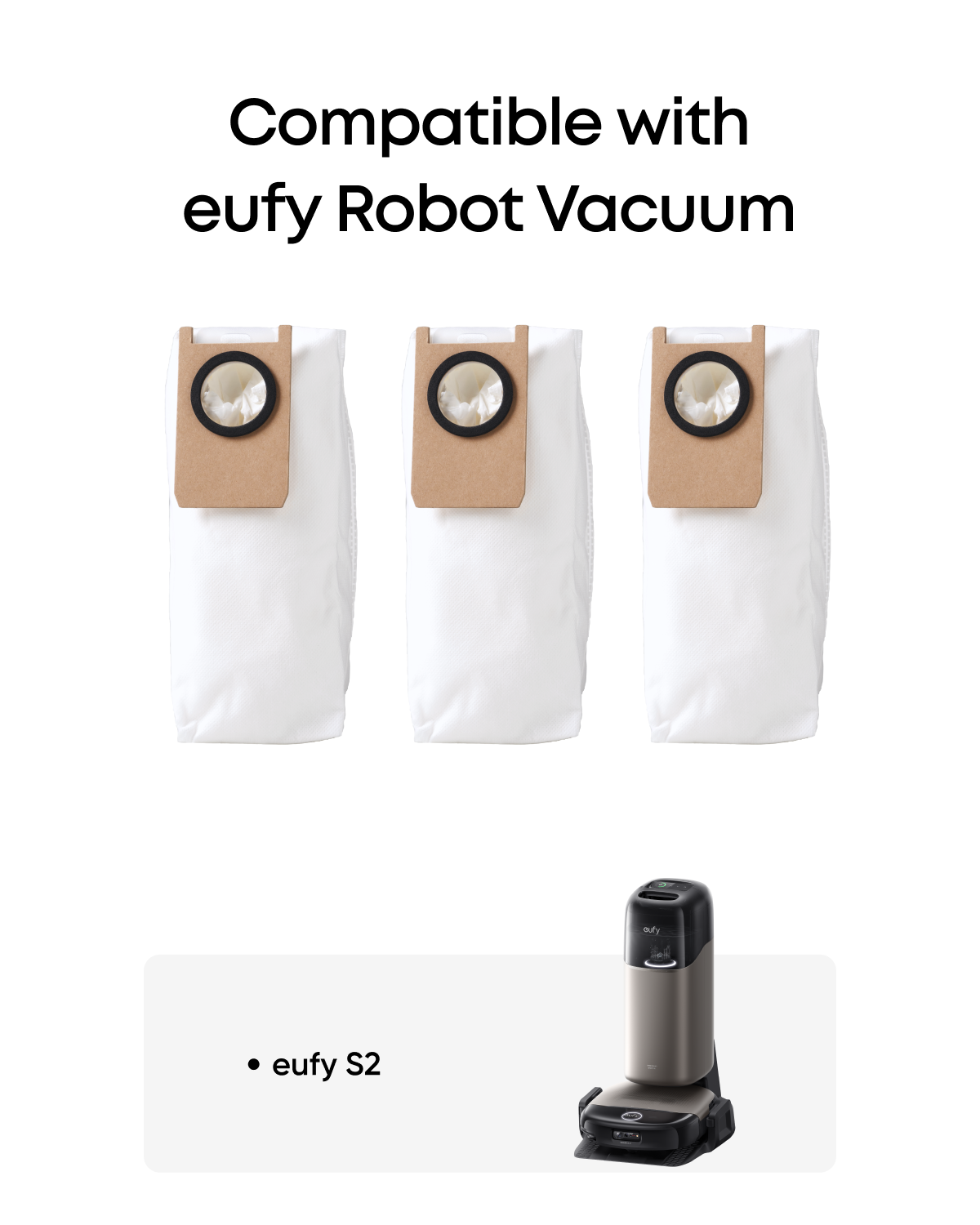 eufy officiella dammpåsetillbehör för robotdammsugare Omni S2