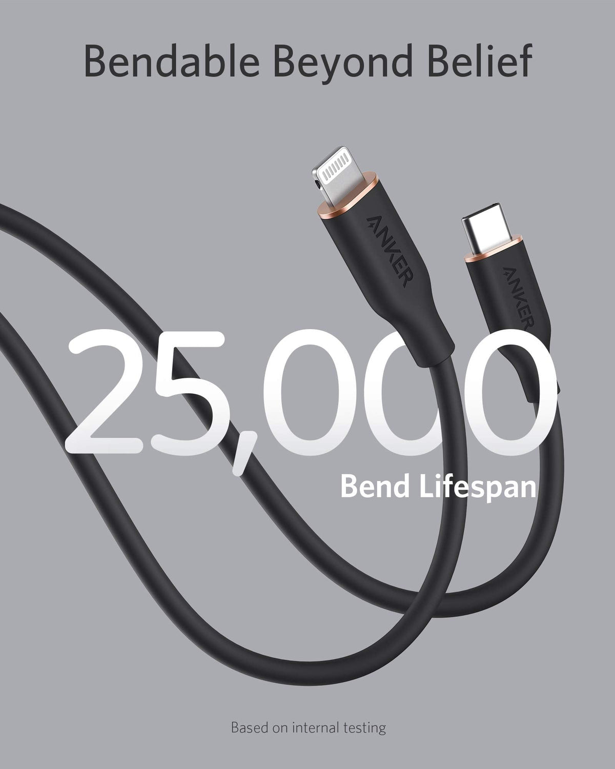 Anker <b>641</b> USB-C till Lightning-kabel (Flow, silikon)