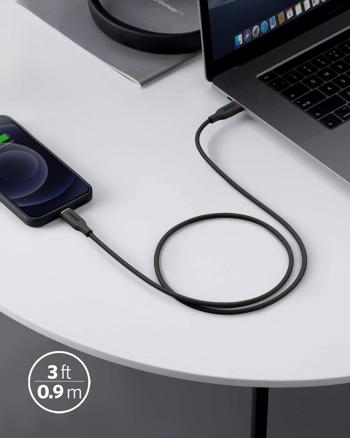 Anker <b>641</b> USB-C till Lightning-kabel (Flow, silikon)