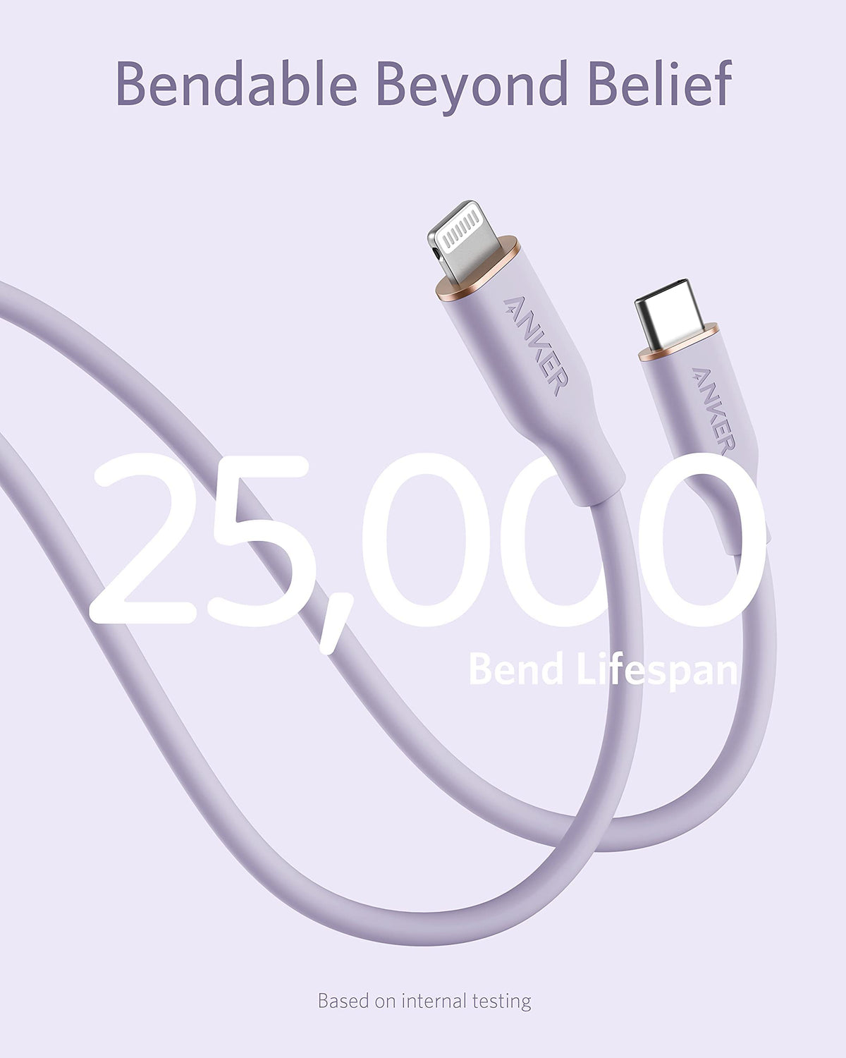 Anker <b>641</b> USB-C till Lightning-kabel (Flow, silikon)