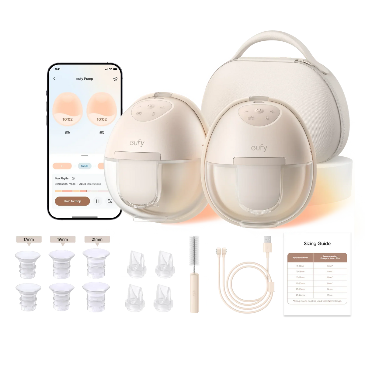 eufy S1 Pro bärbar bröstpump + flaskdiskmaskin med sterilisering
