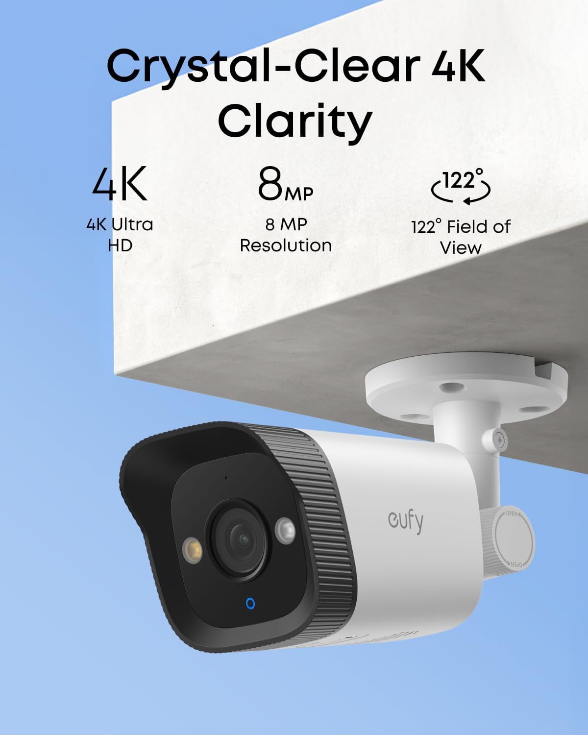 eufy PoE NVR-säkerhetssystem S4 med 2× Bullet-PTZ-kameror och 2× Bullet-kameror