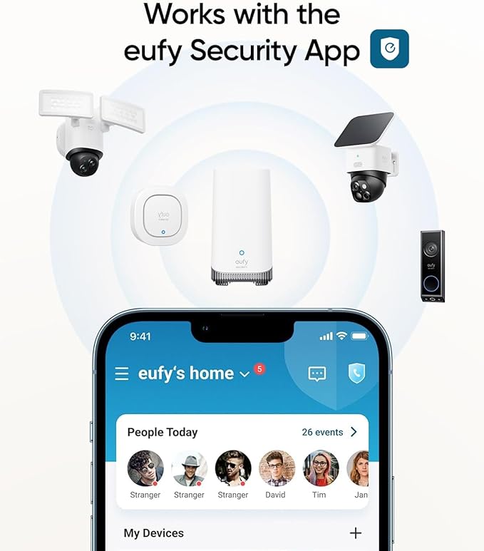 eufy Säkerhetssiren: 105 dB Trådlöst larm för hemskydd
