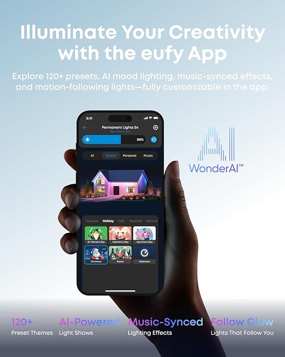 eufy Permanenta utomhuslampor S4 (30m med 72 LED-lampor)