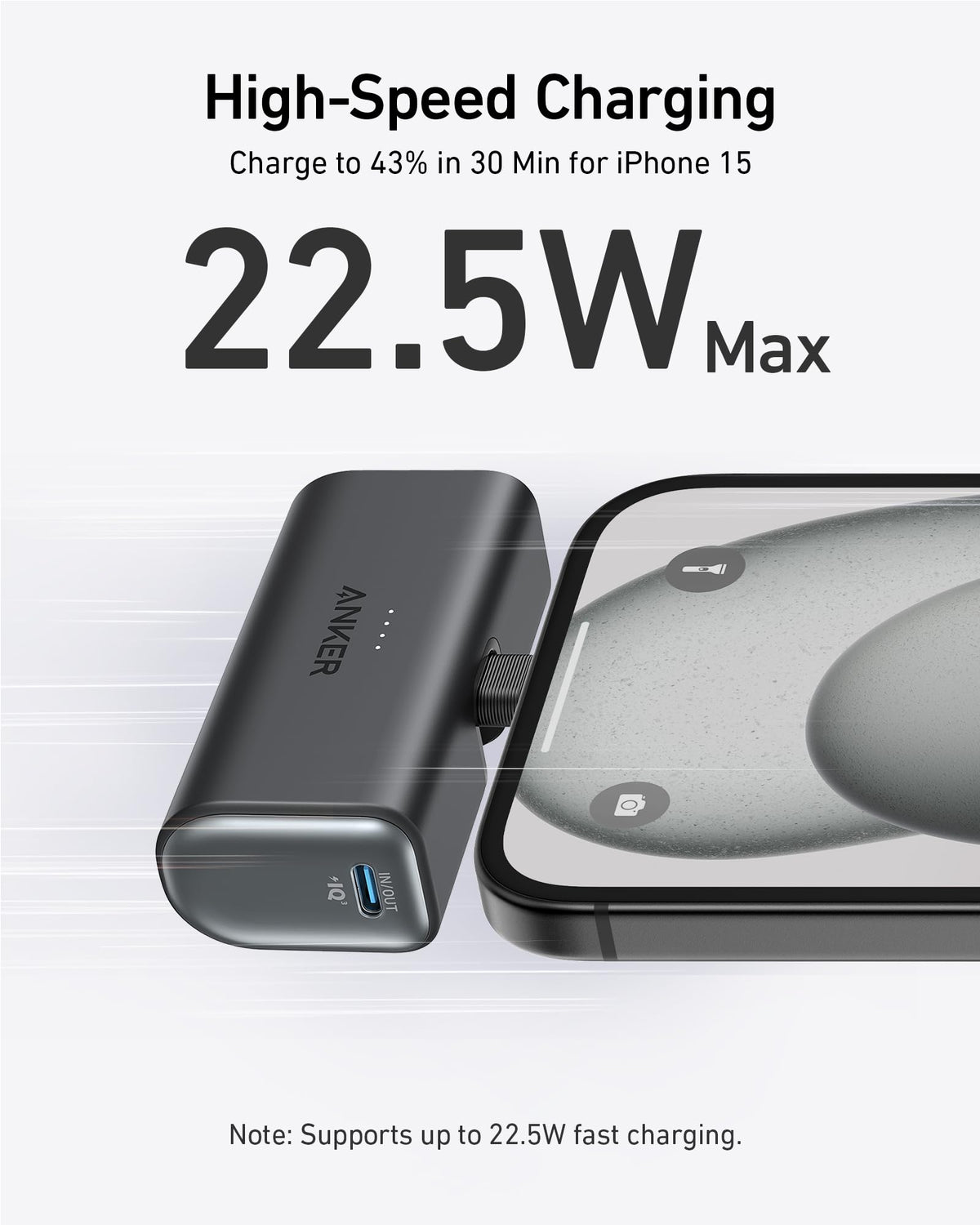 Anker Nano Powerbank (22,5 W, inbyggd USB-C-kontakt)