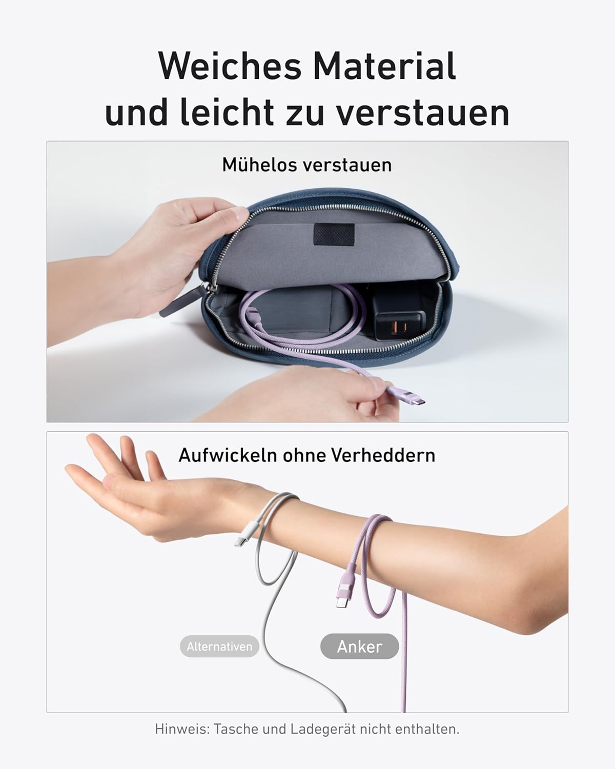 Anker USB-C till USB-C-kabel (240 W, återvunnen flätad)