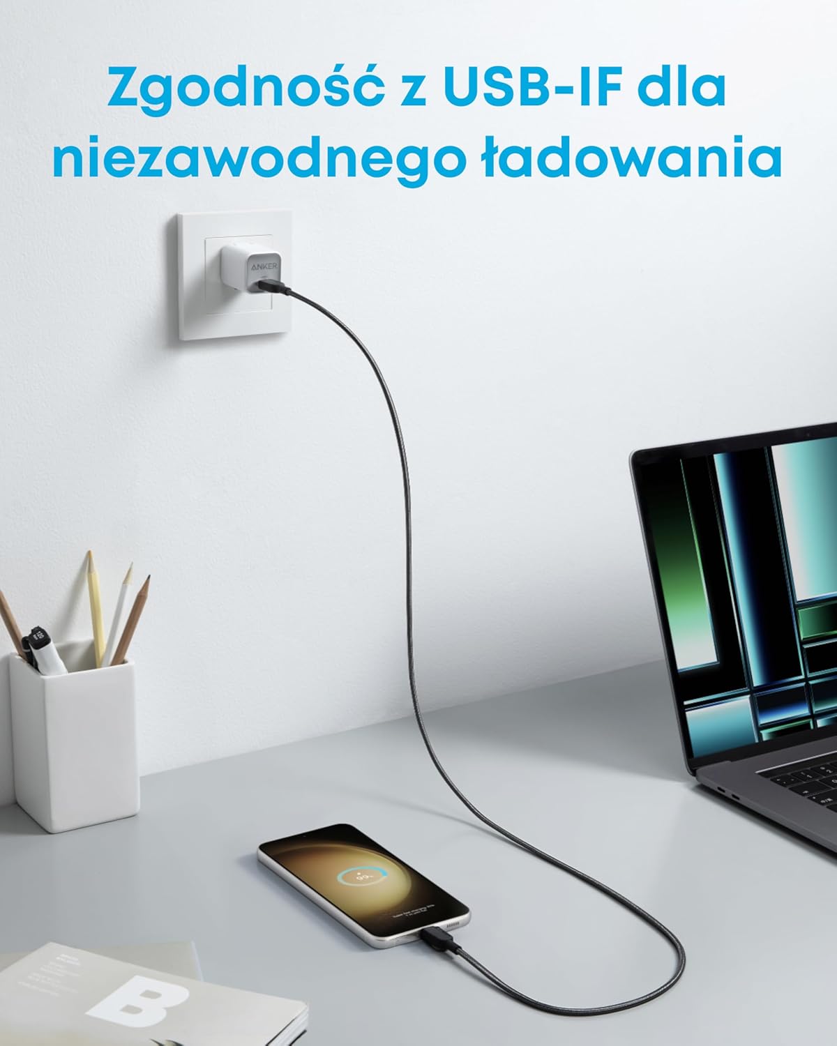 Anker 310 USB-C till USB-C-kabel (flätad 90 cm)