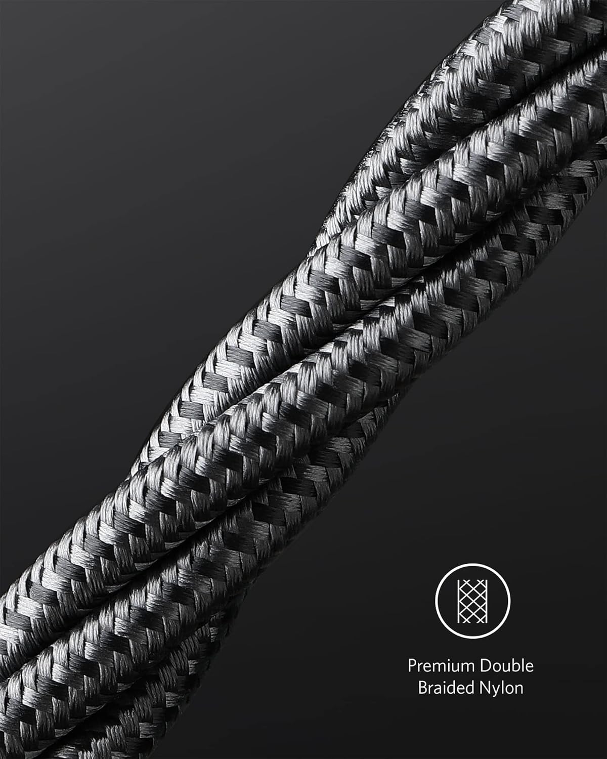 Anker USB-C till USB-C-kabel (1,8 m, flätad, 100 W) 2-pack svart