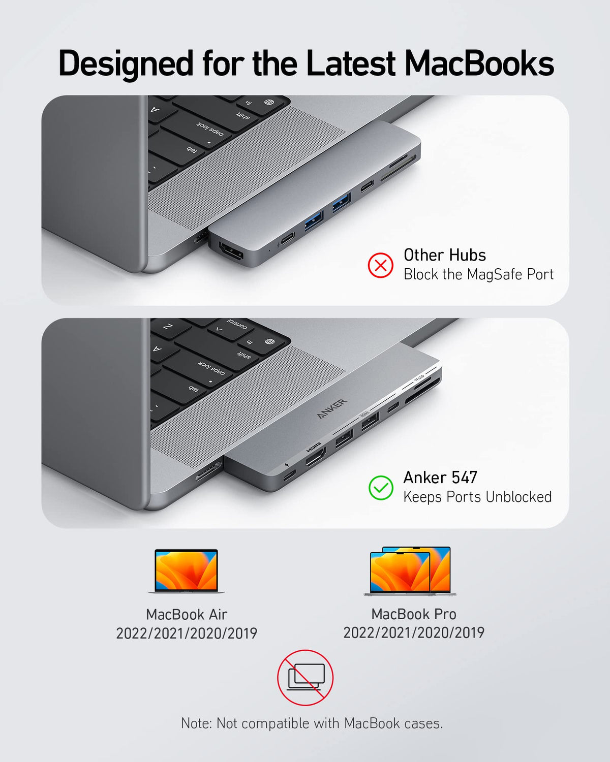 Anker <b>547</b> USB-C-hubb (7-i-2, för MacBook)