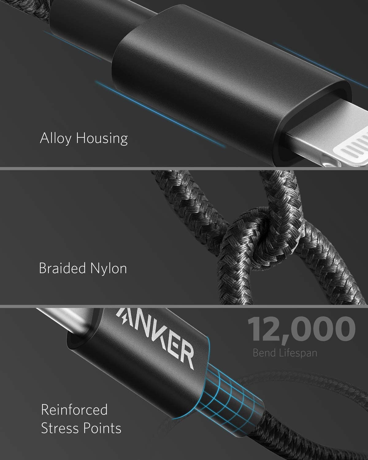 Anker <b>331</b> USB-C till Lightning-kabel