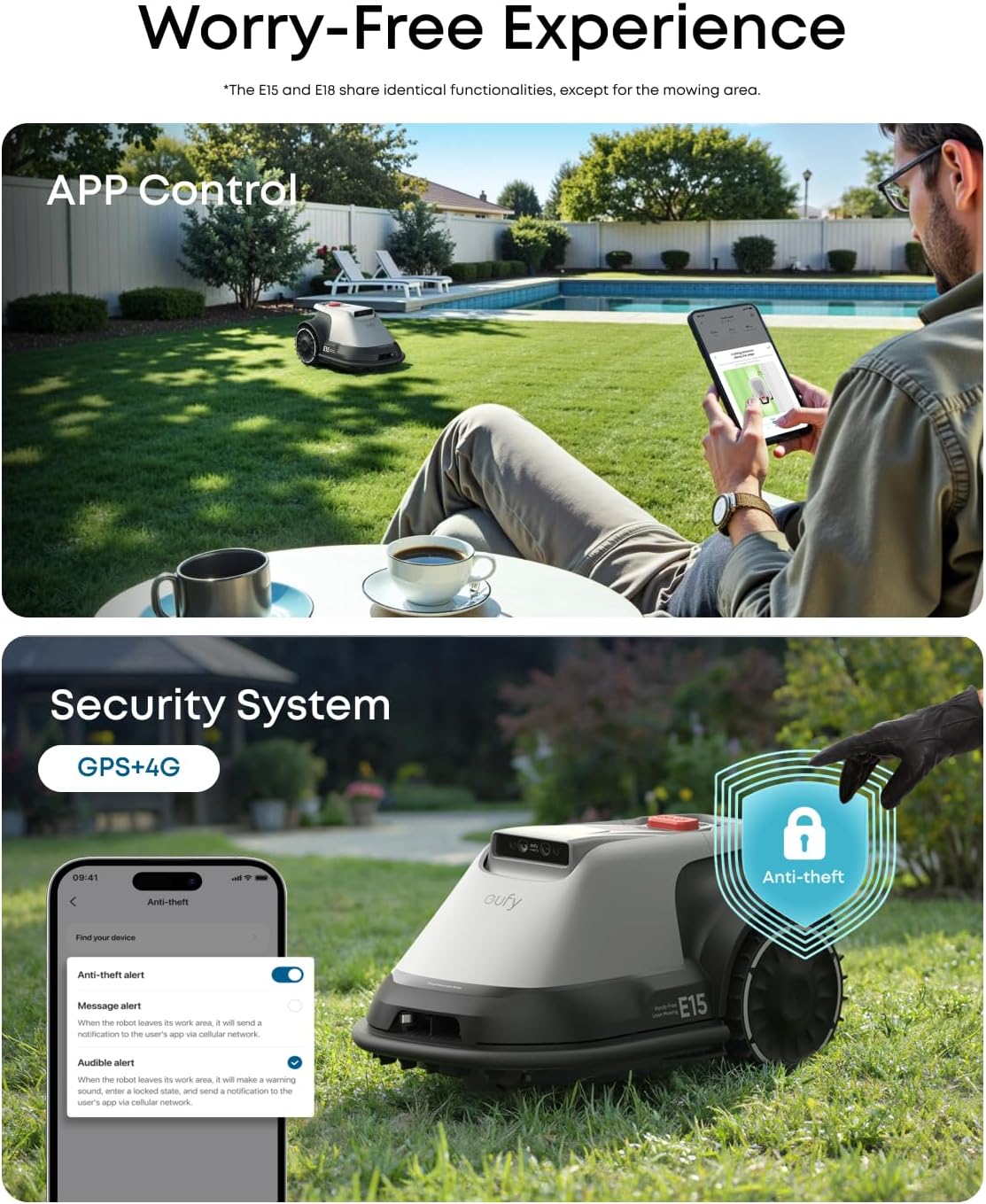 eufy robotgräsklippare E15 + reservknivsats