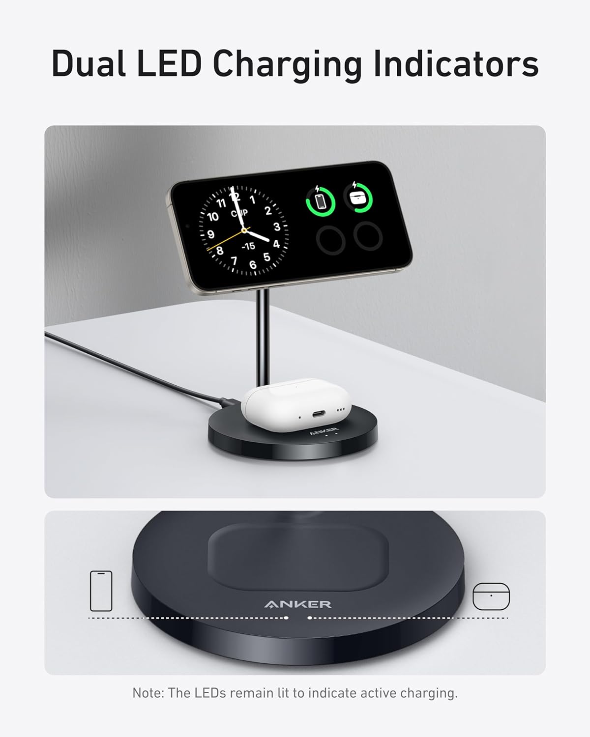 Anker MagGo trådlös laddare (2-i-1-stativ)