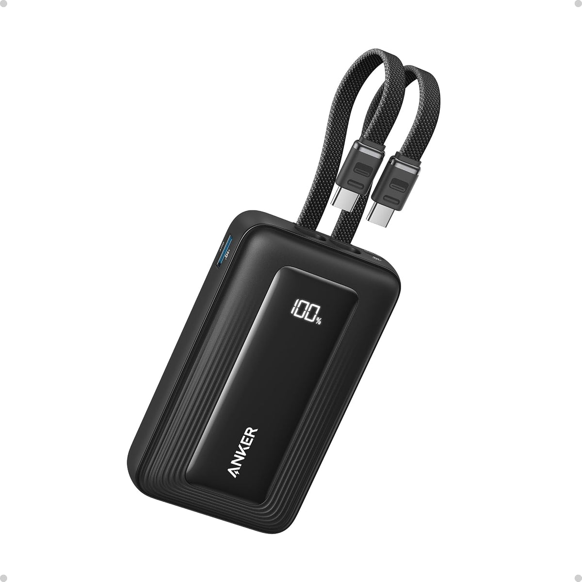 Anker Zolo Powerbank 10000mAh 35W – Snabbladdare med två USB-C-kablar