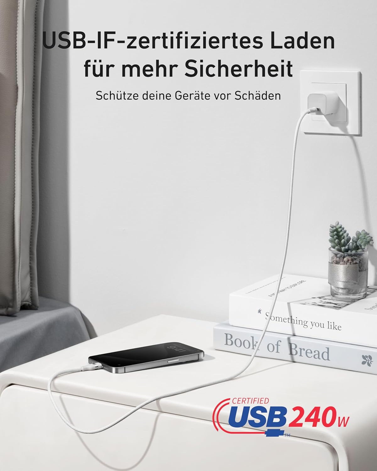 Anker USB-C till USB-C-kabel (240 W, återvunnen flätad)