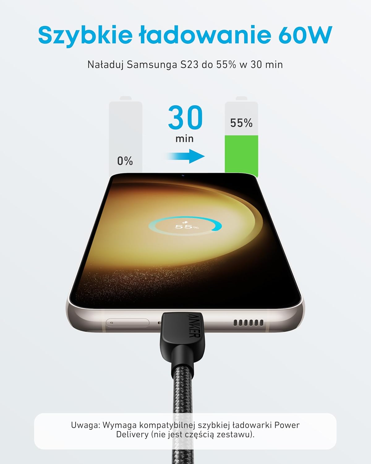 Anker 310 USB-C till USB-C-kabel (flätad 90 cm)