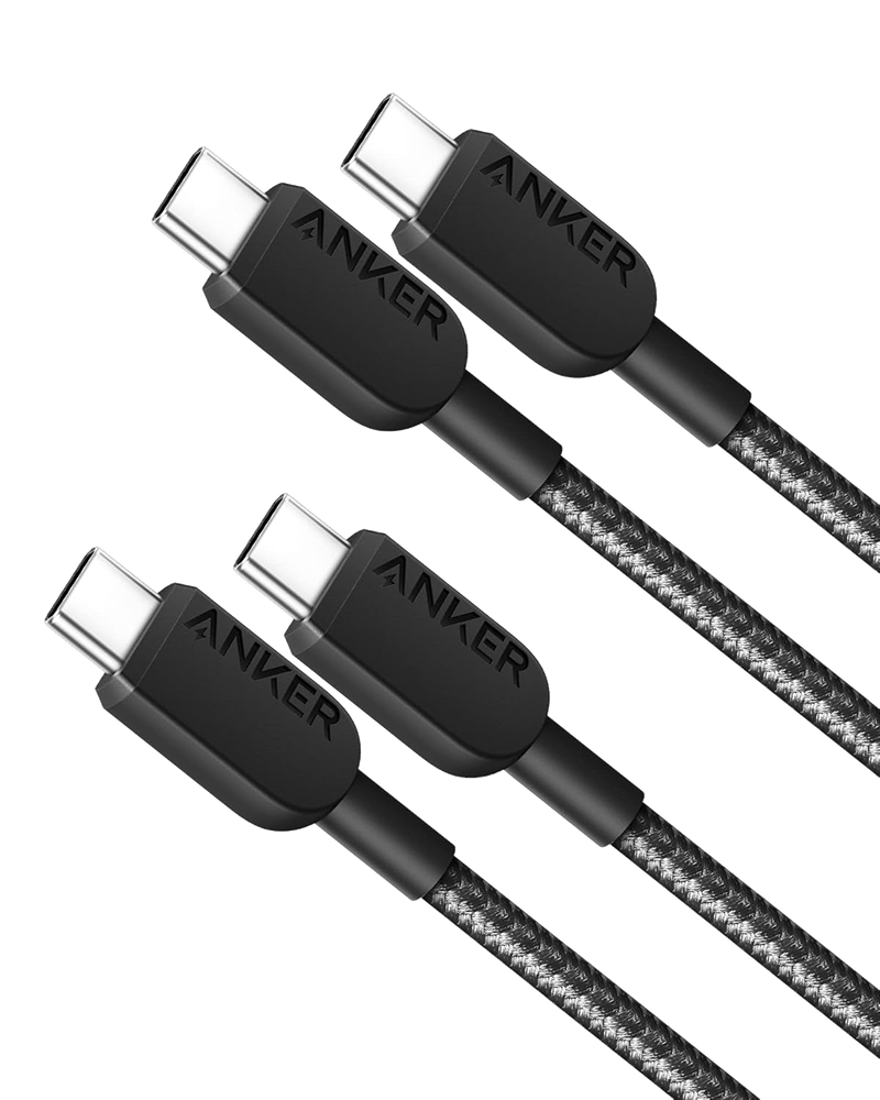 Anker 310 USB-C till USB-C-kabel (flätad 0,9 m) – 2-pack