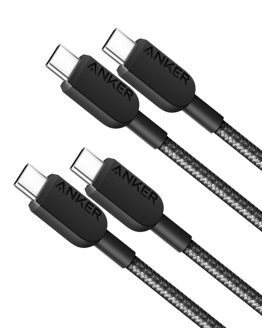 Anker 310 USB-C till USB-C-kabel (flätad 0,9 m) – 2-pack