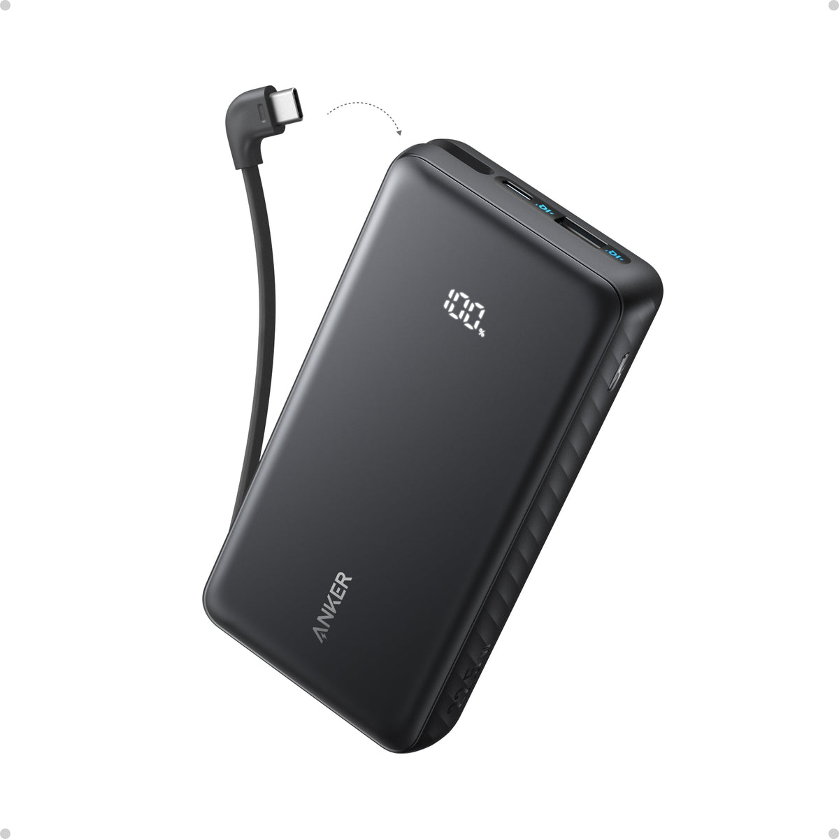 Anker Zolo Powerbank (20K, 22,5W, inbyggd USB-C-kabel)