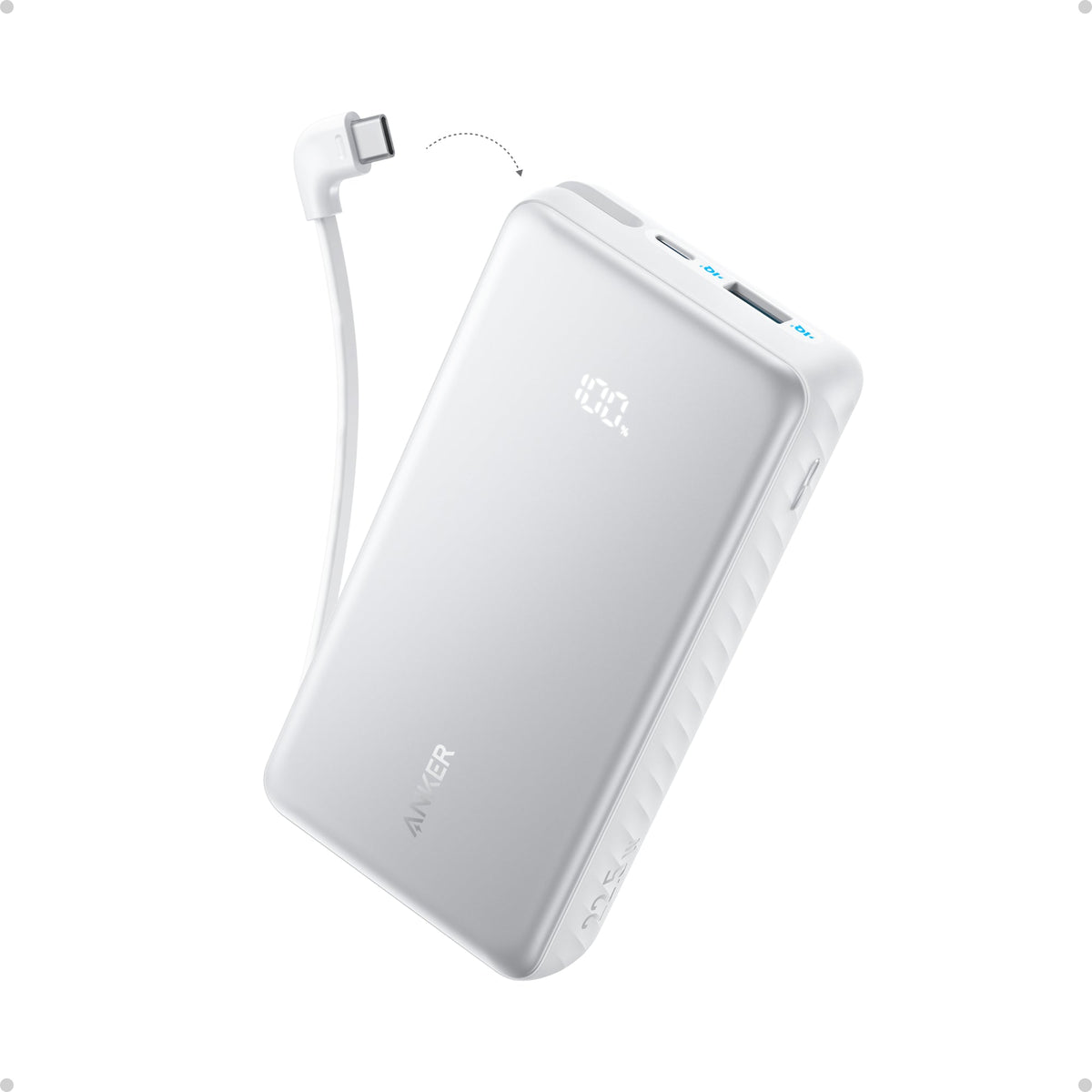Anker Zolo Powerbank (20K, 22,5W, inbyggd USB-C-kabel)