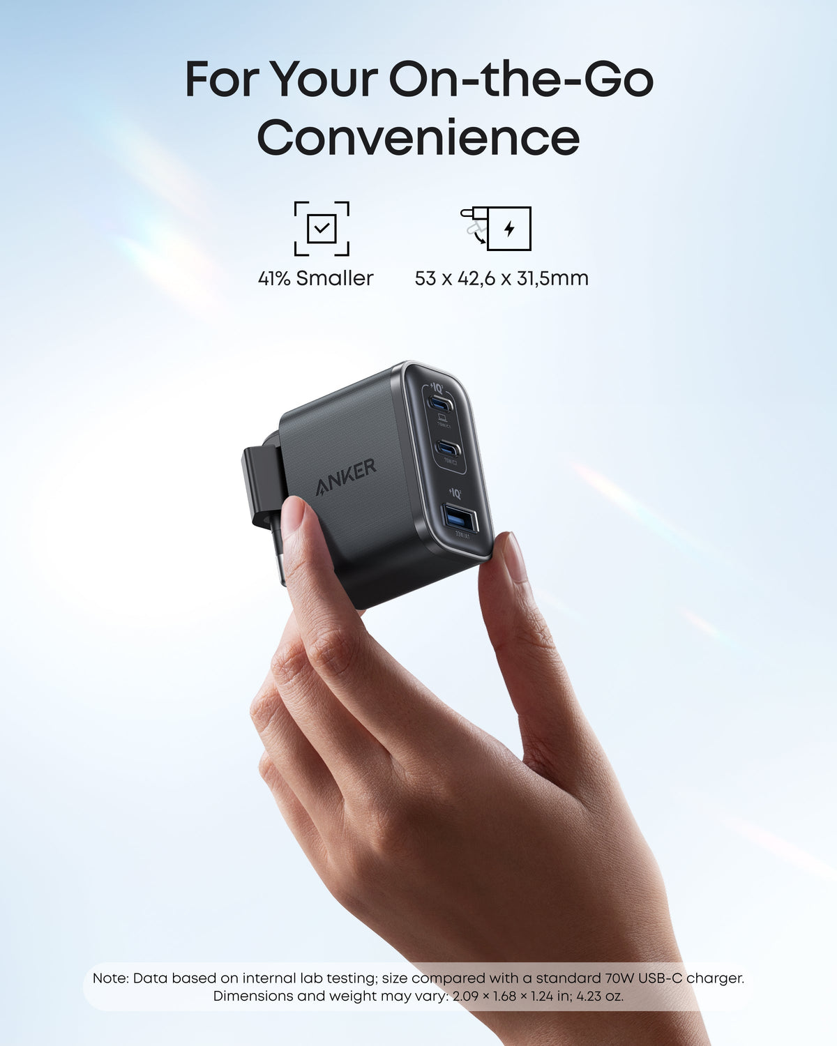 Anker Nano-laddare (70W, 3 portar)