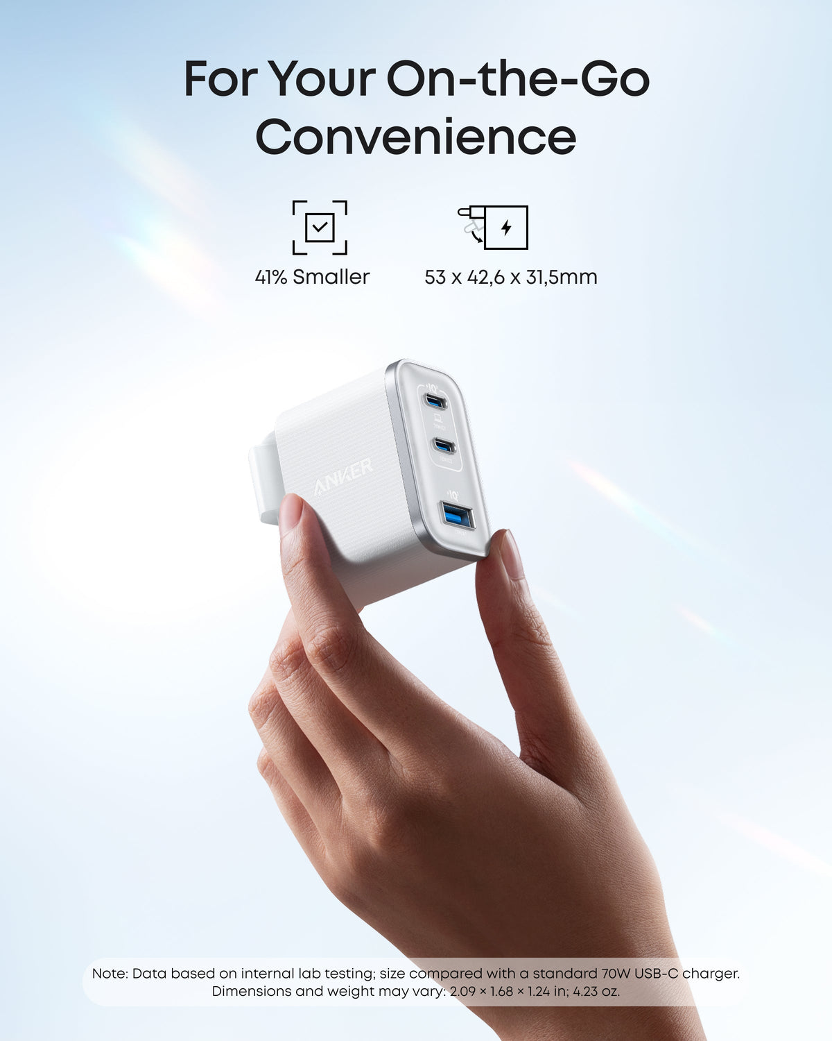 Anker Nano-laddare (70W, 3 portar)