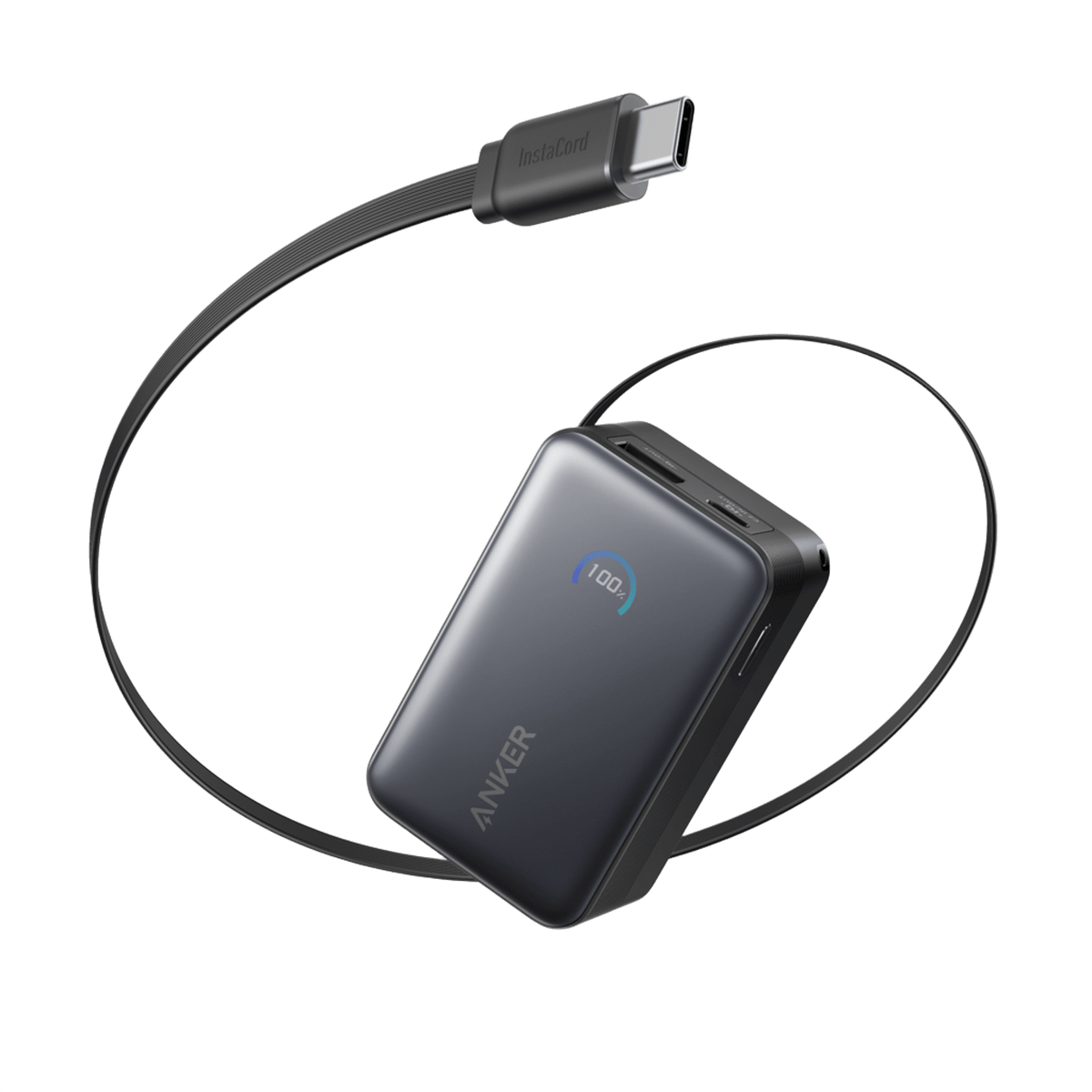 Anker Nano Powerbank (10K, 45W, inbyggd utdragbar USB-C-kabel)