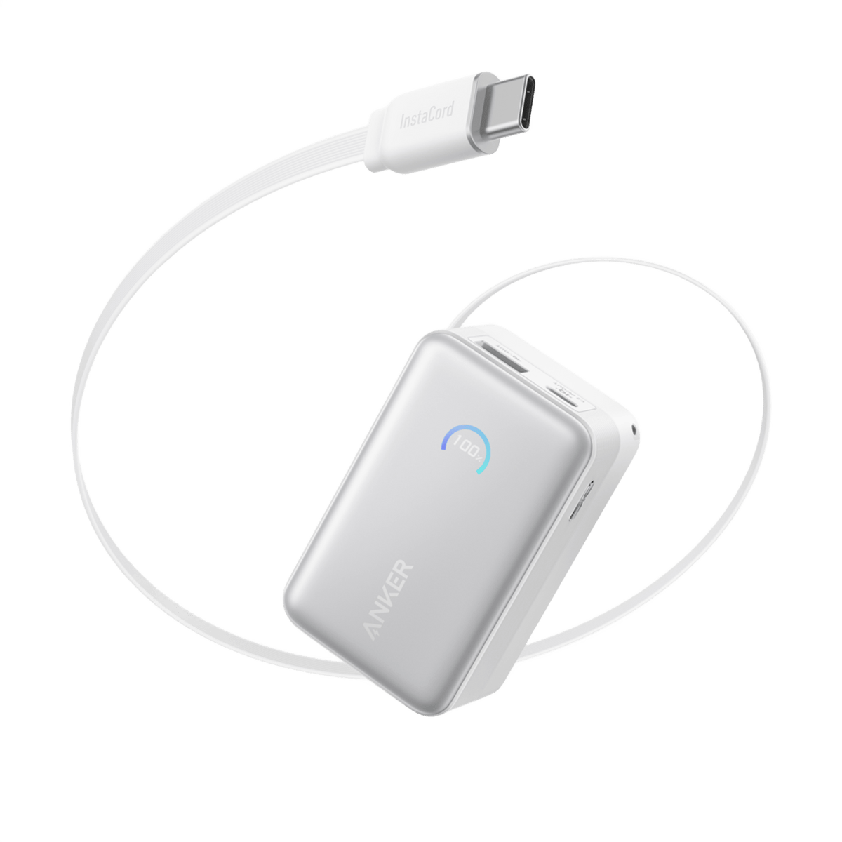 Anker Nano Powerbank (10K, 45W, inbyggd utdragbar USB-C-kabel)