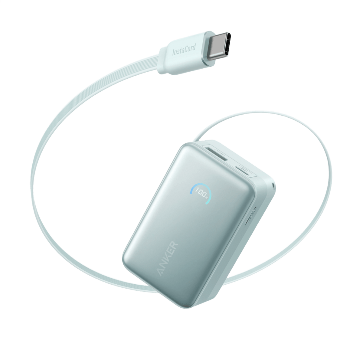 Anker Nano Powerbank (10K, 45W, inbyggd utdragbar USB-C-kabel)