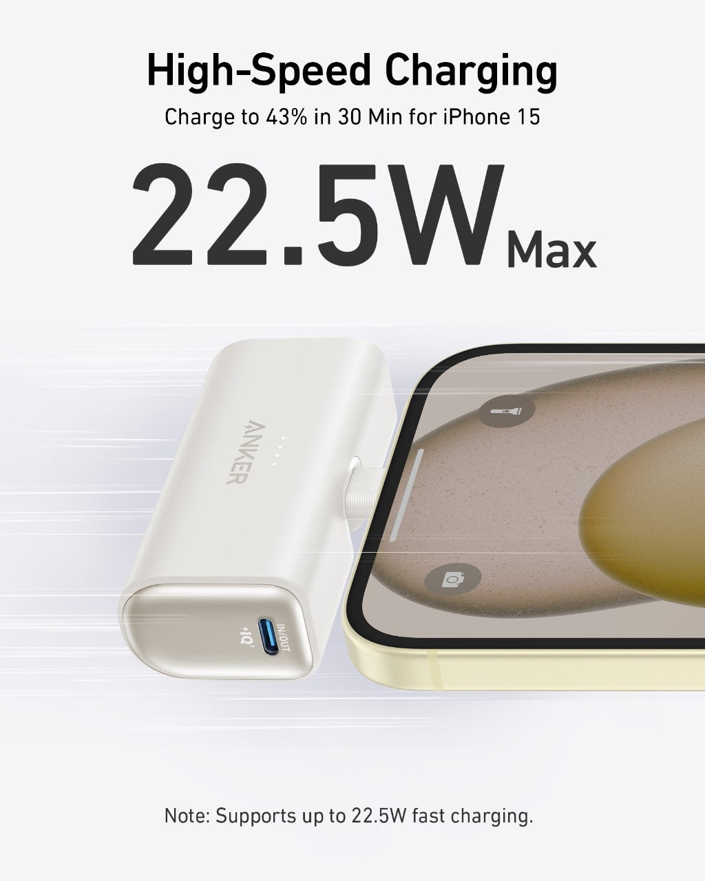 Anker Nano Powerbank (22,5 W, inbyggd USB-C-kontakt)