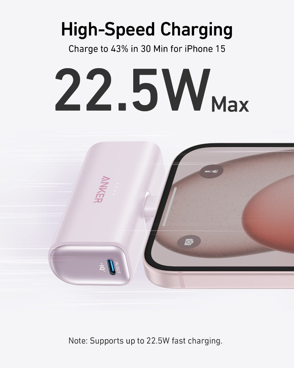 Anker Nano Powerbank (22,5 W, inbyggd USB-C-kontakt)