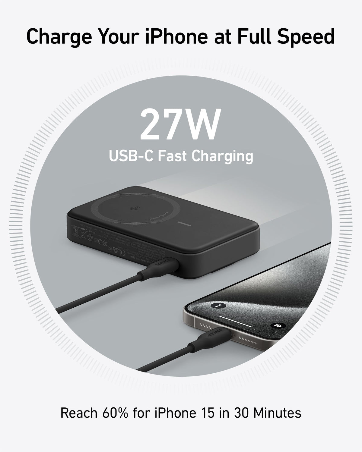 Anker Prime Charger (200W, 6 portar, GaN) + Anker MagGo Power Bank (10K)