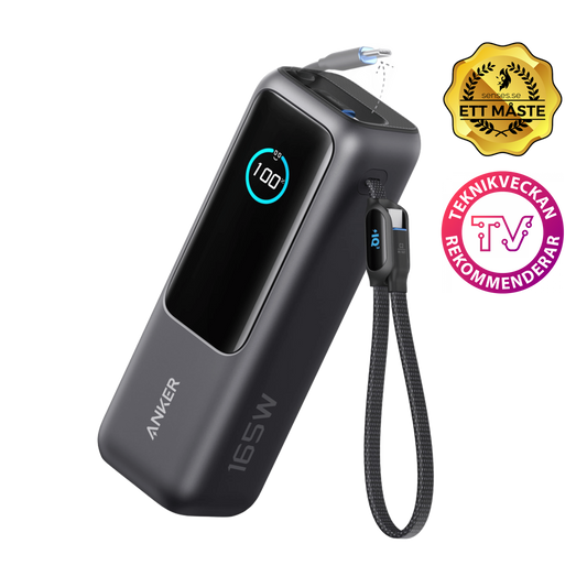 Anker Laptop Powerbank (25K, 165W, inbyggda och utdragbara kablar)