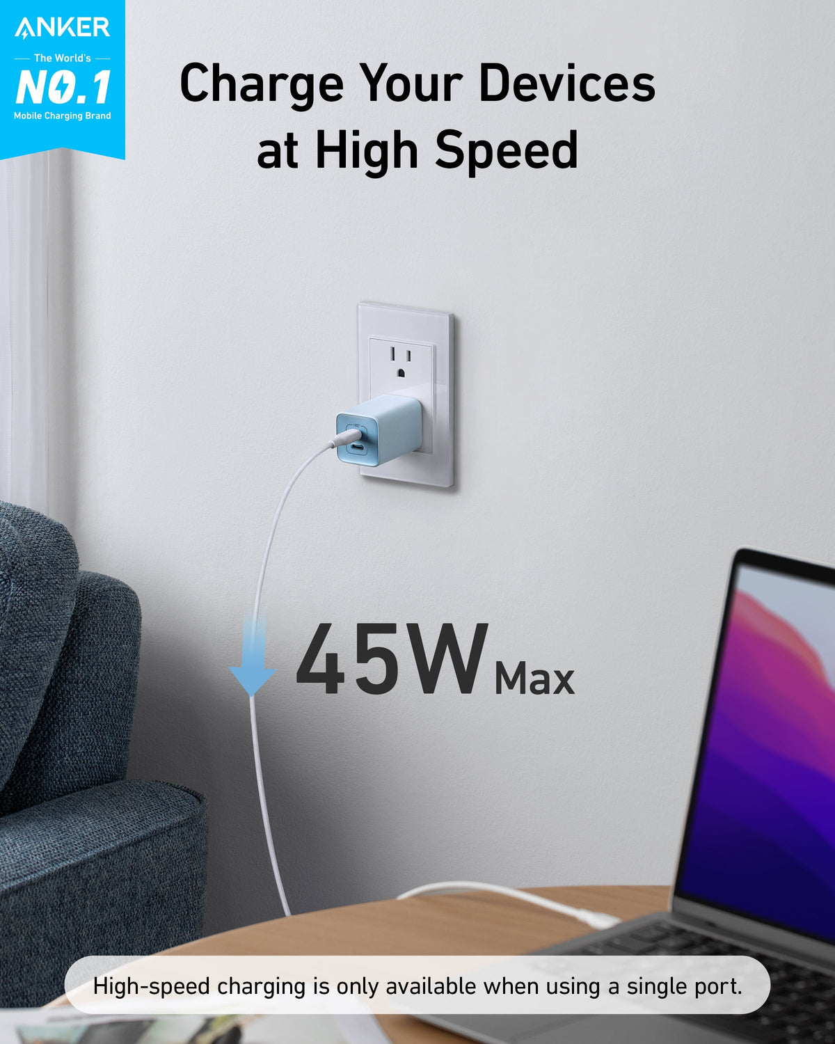 Anker 523 Laddare (Nano 3, 47W)