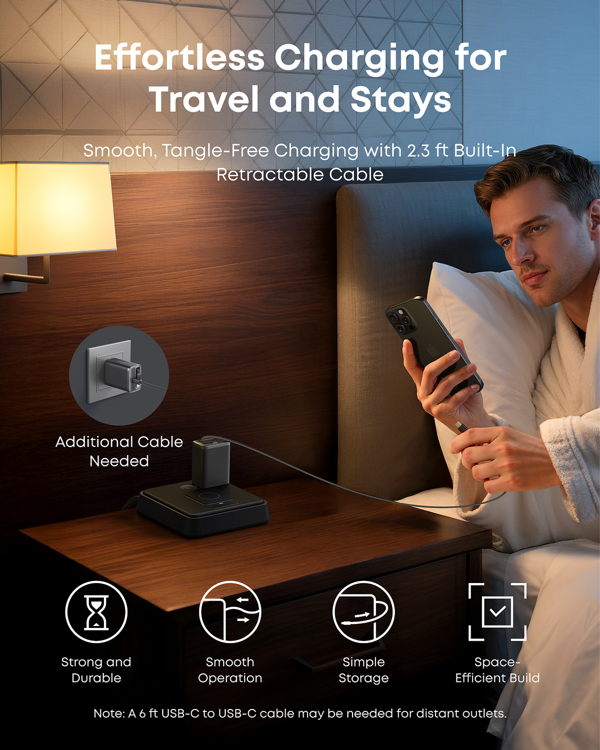 Anker Nano-laddare (35W, inbyggd utdragbar USB-C-kabel)