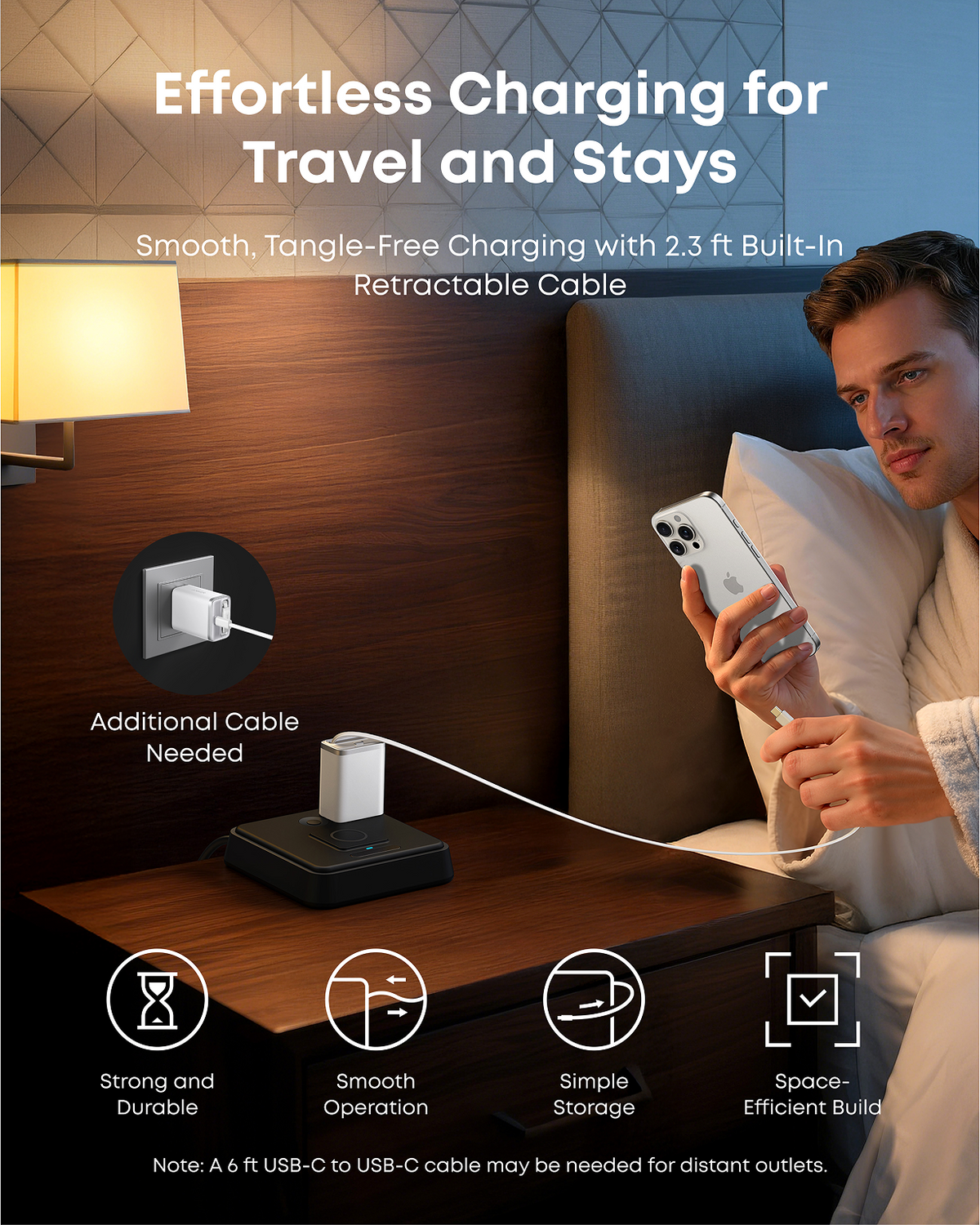 Anker Nano-laddare (35W, inbyggd utdragbar USB-C-kabel)