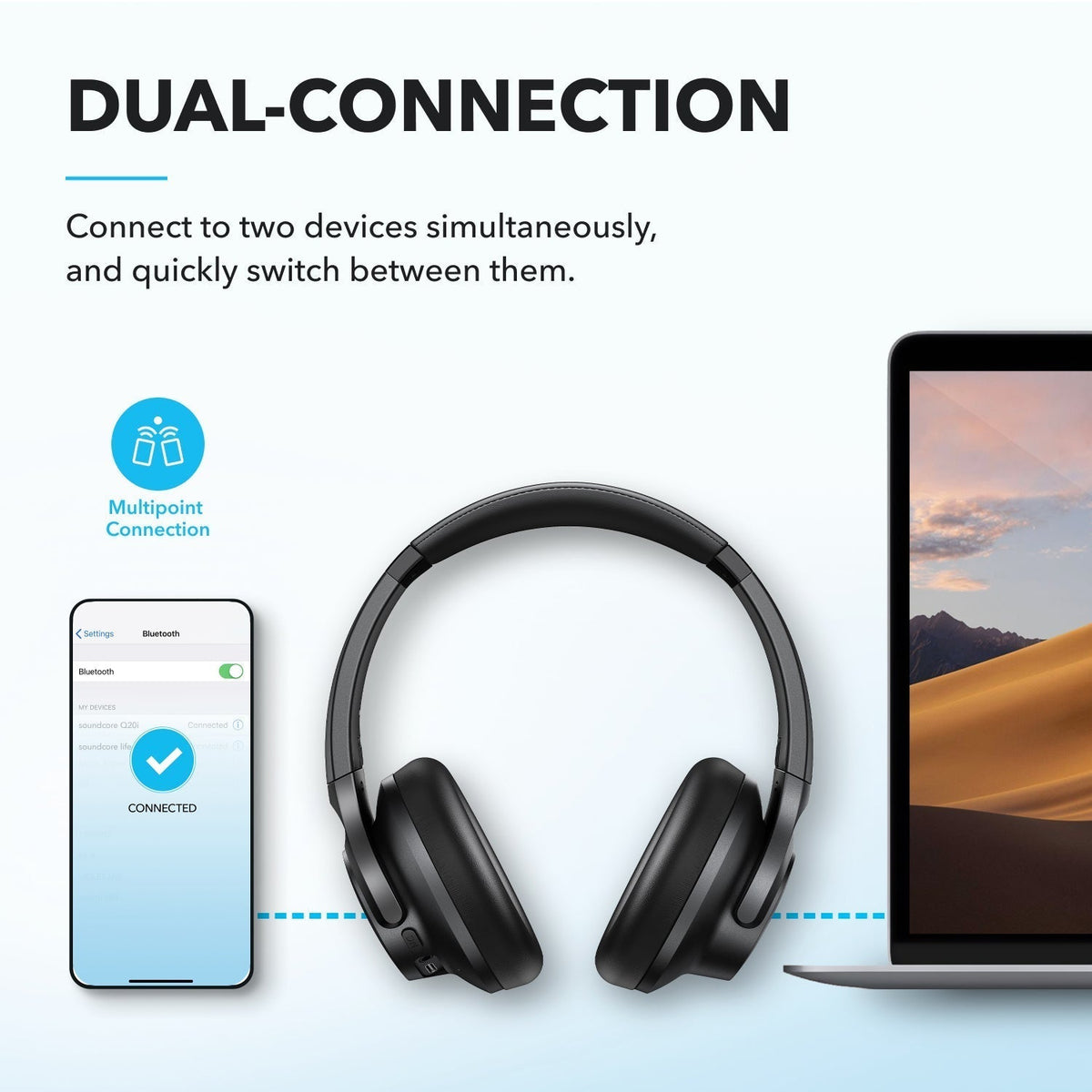 Soundcore Q20i + Soundcore hörlursfodral