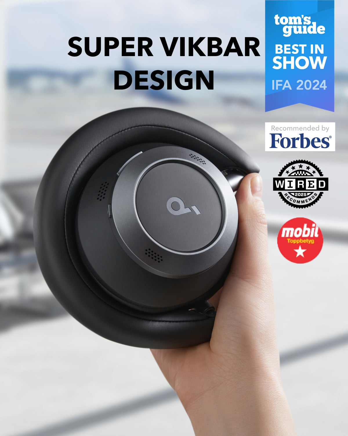 Soundcore Space One Pro | Vikbara Over-Ear-hörlurar